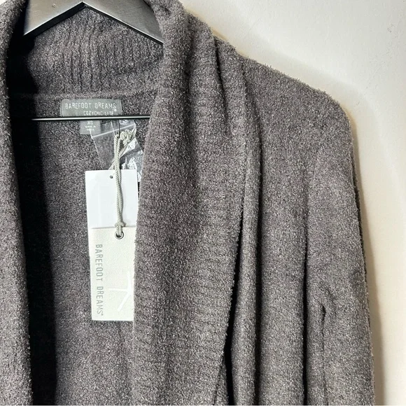 Barefoot Dreams Cozychic Lite Grey Open Cardigan Style 423 Size XS NWT - Picture 6 of 11